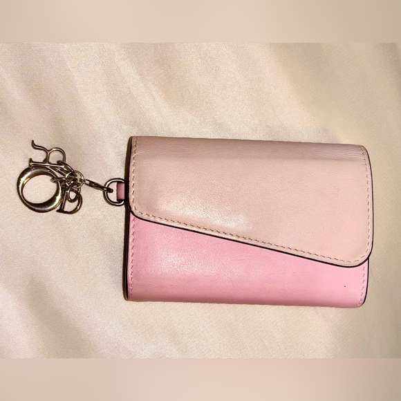 *RARE* DIOR Accordion Pink Leather Wallet- with DIOR charm - Picture 1 of 14